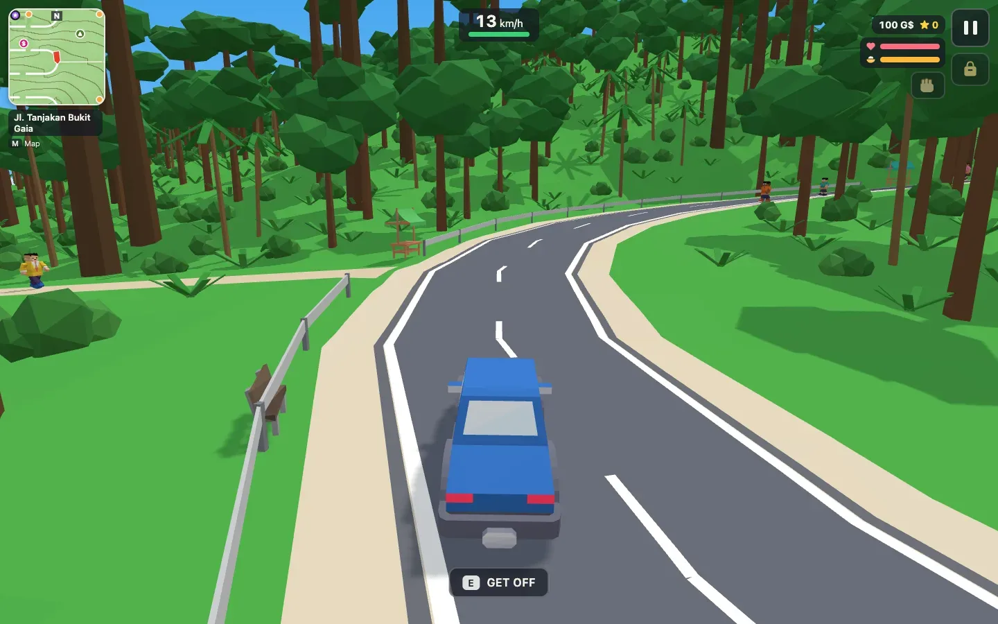 Gaia City: a mountain road through the forest